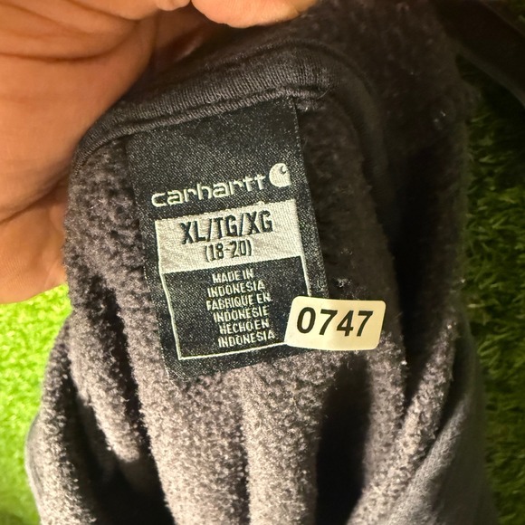 Carhartt Kids Black Hooded Sweatshirt Graphic Print Size XL TG/XG 18-20 - Picture 6 of 6